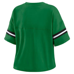 New York Jets WEAR by Erin Andrews Women's Color Block Boxy V-Neck T-Shirt - Kelly Green - NFL