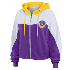 Minnesota Vikings WEAR by Erin Andrews Women's Plus Size Color Block Full-Zip Hoodie - Purple - NFL