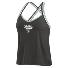 Las Vegas Raiders WEAR by Erin Andrews Women's Cross Strap Tri-Blend Tank Top - Black - NFL