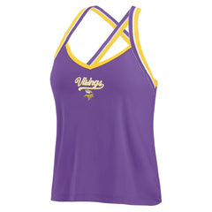 Minnesota Vikings WEAR by Erin Andrews Women's Cross Strap Tri-Blend Tank Top - Purple - NFL