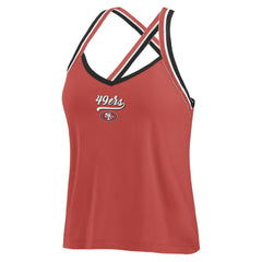 San Francisco 49ers WEAR by Erin Andrews Women's Cross Strap Tri-Blend Tank Top - Scarlet - NFL