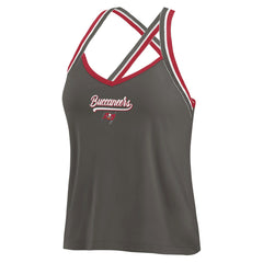 Tampa Bay Buccaneers WEAR by Erin Andrews Women's Cross Strap Tri-Blend Tank Top - Pewter - NFL