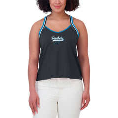 Carolina Panthers WEAR by Erin Andrews Women's Cross Strap Tri-Blend Tank Top - Black - NFL