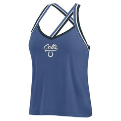 Indianapolis Colts WEAR by Erin Andrews Women's Cross Strap Tri-Blend Tank Top - Royal - NFL