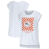 Denver Broncos WEAR by Erin Andrews Women's Checker Muscle Tank Top - White - NFL