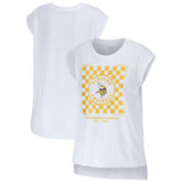 Minnesota Vikings WEAR by Erin Andrews Women's Checker Muscle Tank Top - White - NFL