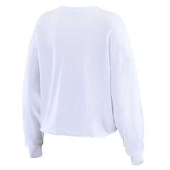 New York Jets WEAR by Erin Andrews Women's Postcard Cropped Long Sleeve Top - White - NFL