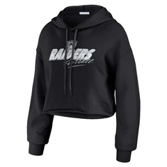 Las Vegas Raiders WEAR by Erin Andrews Women's Prime Cropped Pullover Hoodie - Black - NFL