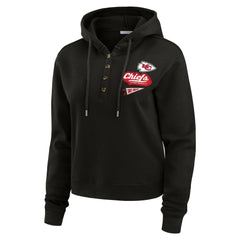 Kansas City Chiefs WEAR by Erin Andrews Women's Waffle-Knit Pullover Hoodie - Black - NFL