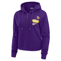 Minnesota Vikings WEAR by Erin Andrews Women's Waffle-Knit Pullover Hoodie - Purple - NFL