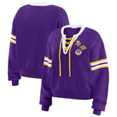 Minnesota Vikings WEAR by Erin Andrews Women's Lace-Up Sweater - Purple - NFL