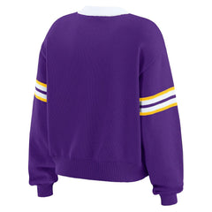Minnesota Vikings WEAR by Erin Andrews Women's Lace-Up Sweater - Purple - NFL