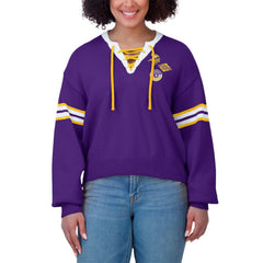 Minnesota Vikings WEAR by Erin Andrews Women's Lace-Up Sweater - Purple - NFL