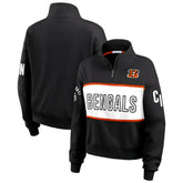 Cincinnati Bengals WEAR by Erin Andrews Women's Quarter-Zip Jacket - Black - NFL