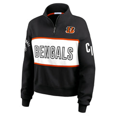 Cincinnati Bengals WEAR by Erin Andrews Women's Quarter-Zip Jacket - Black - NFL