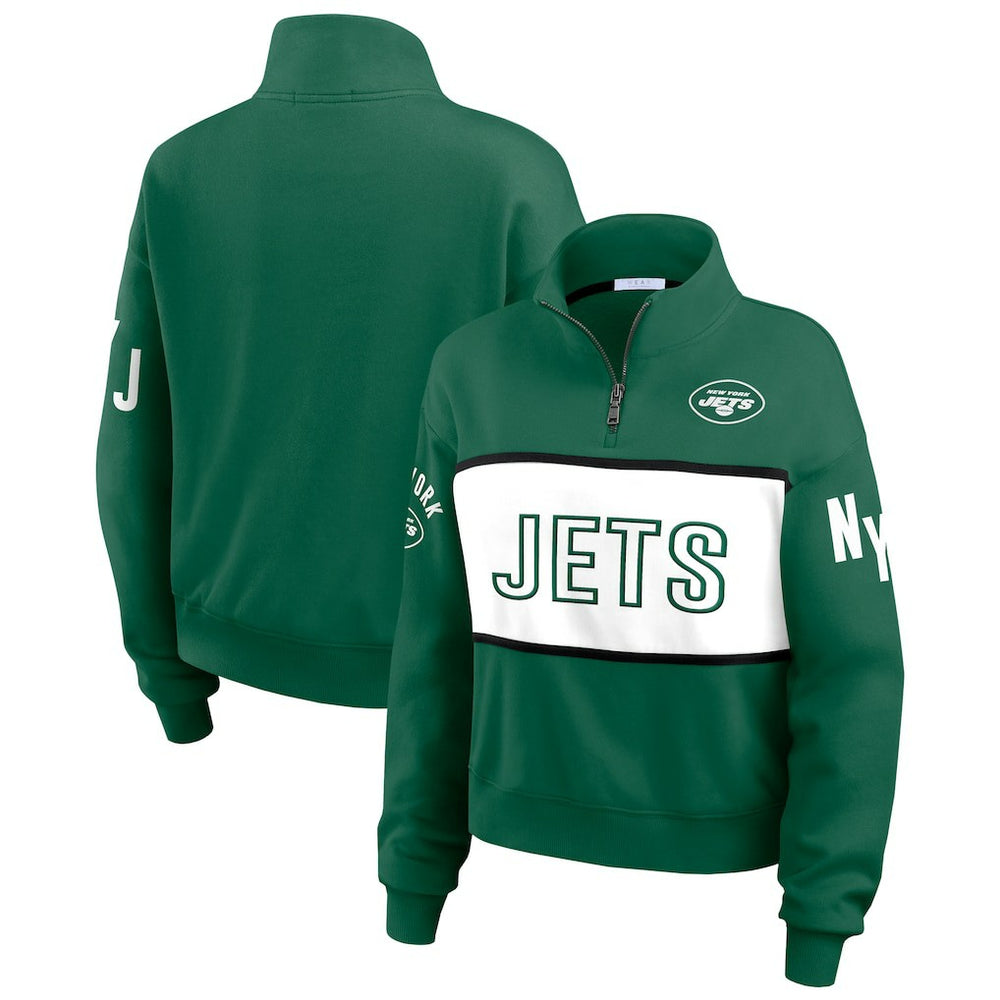 New York Jets WEAR by Erin Andrews Women's Quarter-Zip Jacket - Green - NFL
