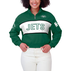 New York Jets WEAR by Erin Andrews Women's Quarter-Zip Jacket - Green - NFL