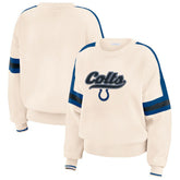 Indianapolis Colts WEAR by Erin Andrews Women's Stripe Pullover Sweater - Cream - NFL