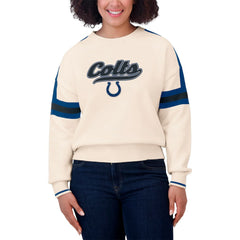 Indianapolis Colts WEAR by Erin Andrews Women's Stripe Pullover Sweater - Cream - NFL