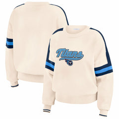 Tennessee Titans WEAR by Erin Andrews Women's Stripe Pullover Sweater - Cream - NFL