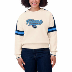 Tennessee Titans WEAR by Erin Andrews Women's Stripe Pullover Sweater - Cream - NFL
