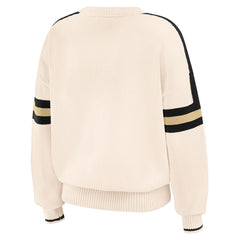 New Orleans Saints WEAR by Erin Andrews Women's Stripe Pullover Sweater - Cream - NFL