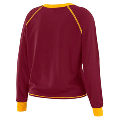 Washington Commanders WEAR by Erin Andrews Women's Tie-Front Long Sleeve T-Shirt - Burgundy - NFL