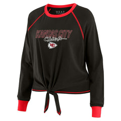 Kansas City Chiefs WEAR by Erin Andrews Women's Tie-Front Long Sleeve T-Shirt - Black - NFL