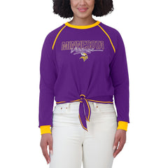 Minnesota Vikings WEAR by Erin Andrews Women's Tie-Front Long Sleeve T-Shirt - Purple - NFL