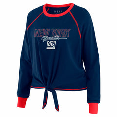 New York Giants WEAR by Erin Andrews Women's Tie-Front Long Sleeve T-Shirt - Royal - NFL