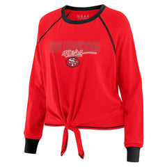 San Francisco 49ers WEAR by Erin Andrews Women's Tie-Front Long Sleeve T-Shirt - Scarlet - NFL