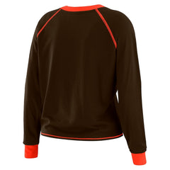 Cleveland Browns WEAR by Erin Andrews Women's Tie-Front Long Sleeve T-Shirt - Brown - NFL