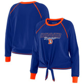 Denver Broncos WEAR by Erin Andrews Women's Tie-Front Long Sleeve T-Shirt - Royal - NFL