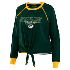 Green Bay Packers WEAR by Erin Andrews Women's Tie-Front Long Sleeve T-Shirt - Green - NFL