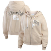 Cleveland Browns WEAR by Erin Andrews Women's Tonal Full-Zip Hoodie - Oatmeal - NFL