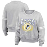 Los Angeles Rams WEAR by Erin Andrews Women's Cropped Pullover Sweatshirt - Heather Gray - NFL