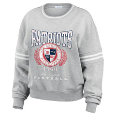New England Patriots WEAR by Erin Andrews Women's Pullover Sweatshirt - Heather Gray - NFL