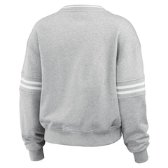 New York Jets WEAR by Erin Andrews Women's Crest Cropped Pullover Sweatshirt - Heather Gray - NFL