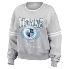 Tennessee Titans WEAR by Erin Andrews Women's Cropped Pullover Sweatshirt - Heather Gray - NFL