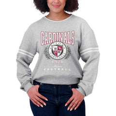 Arizona Cardinals WEAR by Erin Andrews Women's Cropped Pullover Sweatshirt - Heather Gray - NFL
