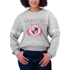 Houston Texans WEAR by Erin Andrews Women's Cropped Pullover Sweatshirt - Heather Gray - NFL