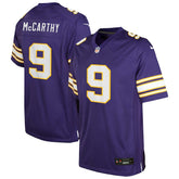J.J. McCarthy Minnesota Vikings Youth Game Jersey - Purple - Nike
