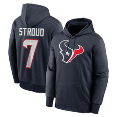 C.J. Stroud Houston Texans Player Name & Number Therma Hoodie - Navy - Nike
