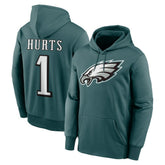 Jalen Hurts Philadelphia Eagles Player Name & Number Therma Hoodie - Midnight Green - Nike