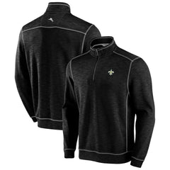 New Orleans Saints Big & Tall Tobago Bay Half-Zip Sweatshirt - Black - Tommy Bahama