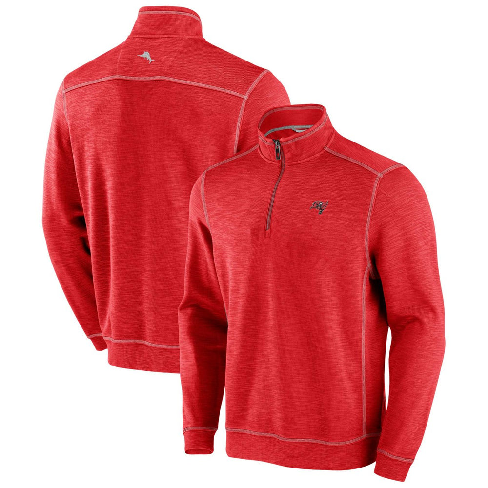 Tampa Bay Buccaneers Big & Tall Tobago Bay Half-Zip Sweatshirt - Red - Tommy Bahama