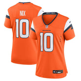 Bo Nix Denver Broncos Women's Game Jersey - Orange - Nike