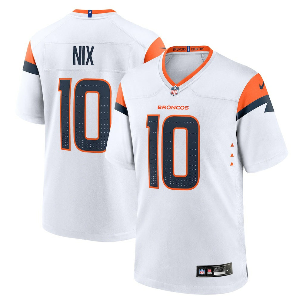 Bo Nix Denver Broncos Game Jersey - White - Nike