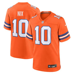 Bo Nix Denver Broncos Mile High Collection 1977 Throwback Player Game Jersey - Orange - Nike