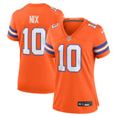 Bo Nix Denver Broncos Women's Mile High Collection 1977 Throwback Player Game Jersey - Orange - Nike